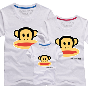 大嘴猴亲子短袖T恤2015夏季新款潮家庭装体恤情侣海魂衫园服班服