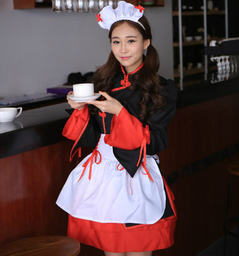 Cosplay中国风古典公主裙女仆装 和风振袖和服日本lolita动漫服装