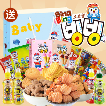 九日牌进口儿童零食 韩国欧巴熊礼包 零食大礼包一箱的儿童节礼物