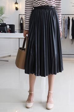 韩国新款包邮压折皮裙PU半身裙
