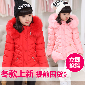童装女童棉衣外套2015新款韩版中大童冬季儿童棉服加厚中长款冬装
