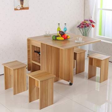 新品现代简约小户型折叠组合餐桌可折叠简易伸缩餐桌椅组合饭桌子