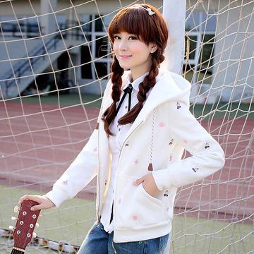 星琴少女秋装新款初高中学生棒球服韩版长袖连帽春秋短款卫衣外套