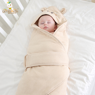 新款宝宝纯天然彩棉抱被男女童秋冬抱毯加厚儿童包被婴儿用品
