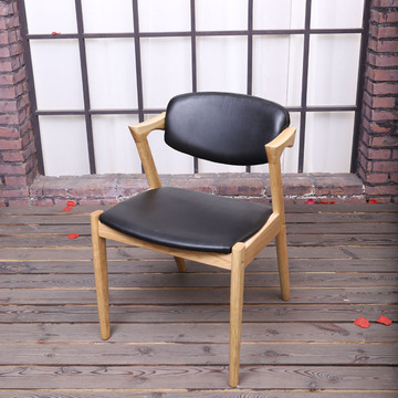 Z型椅简约实木餐椅电脑咖啡现代个性实木椅子靠背餐厅白橡