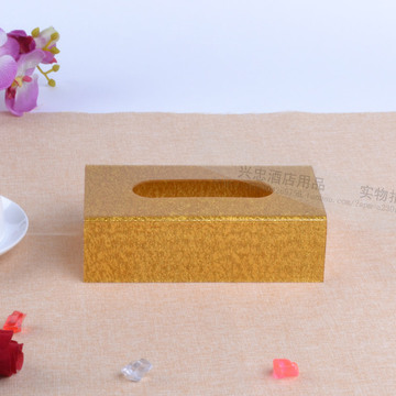 亚克力纸巾盒 酒店亚克力餐巾纸盒 金色ktv长方形纸抽盒面巾纸盒
