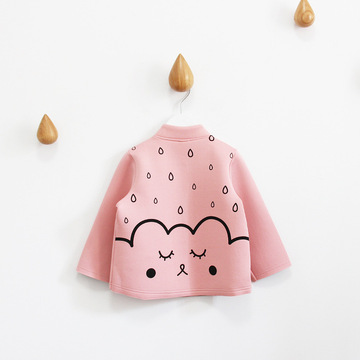 2016秋季新款韩版童装女童后背小雨滴上衣儿童宝宝空气层外套