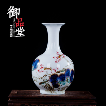 景德镇陶瓷花瓶摆件客厅 手绘名人彭小青 简约现代家居新房装饰品