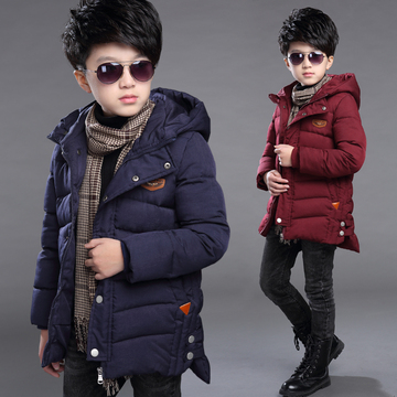 童装男童冬装韩版儿童棉衣中大童棉服加厚外套中长款棉袄2015新款