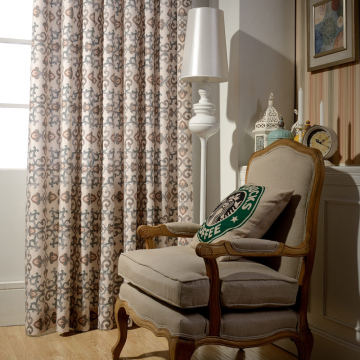 润织定制高档棉麻美式中式客厅卧室书房落地平面飘窗帘成品布风情