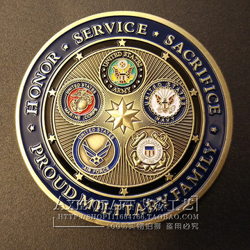 美国五大军徽章 美洲鹰 美国海军陆军空军海军陆战队超大纪念币