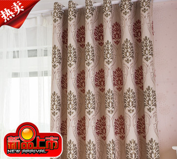 新品卧室客厅遮光隔热窗帘成品特价落地窗定制加厚欧式麻料提花布