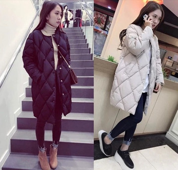 冬装新款加厚棉服宽松大码显瘦棉衣中长款女装韩版学生棉袄女外套
