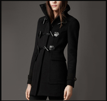 2015冬装新款女装 中长款毛呢大衣 欧洲B家同款修身中长款外套