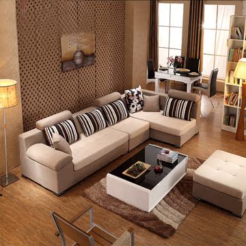 布艺沙发 小户型简约现代客厅组合沙发简约现代风格布沙发