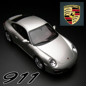 保时捷车模 原厂模型 911卡雷拉 1:18 双门跑车仿真合金模型收藏