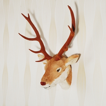 酒吧客厅背景墙上装饰品立体仿真动物头鹿头壁挂壁饰挂件迎宾招财
