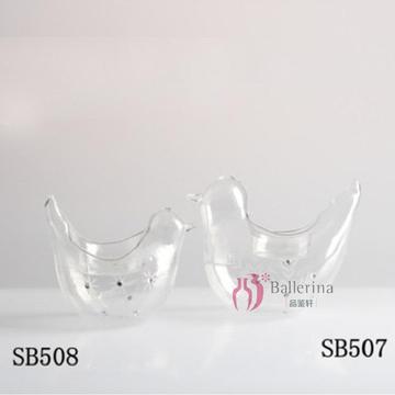透明玻璃浮水烛台摆件 鱼缸造景装饰 玻璃浮水花插生日求婚蜡烛杯