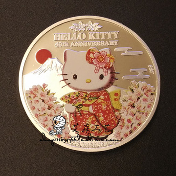 Hello Kitty 凯蒂猫 40周年站立纪念币英联邦纪念彩色纽埃银币