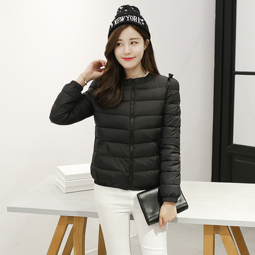 2015冬季女短款新款圆领长袖保暖韩版棉服潮