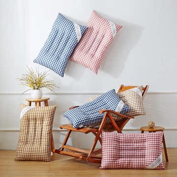 菲度家纺 立体格子枕芯四色可选透气吸汗枕头日式简约条纹格子
