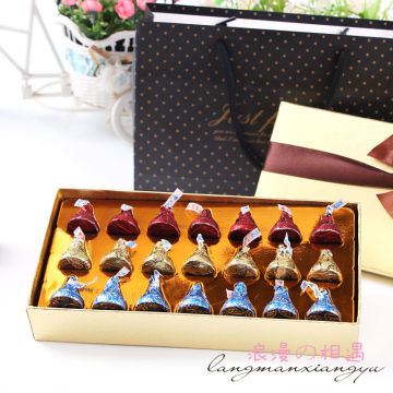 好时kisses巧克力21粒方形礼盒装送男女友情人三八节生日礼物