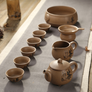 厂家直销礼品陶瓷茶具套装仿古茶壶茶杯整套粗陶复古汉陶手工特价