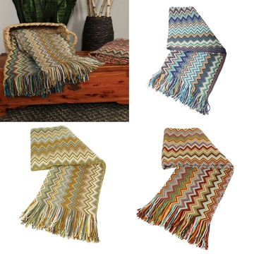 波西米亚针织毛线休闲毯北欧样板房装饰毯沙发搭毯飞机毯保暖线毯