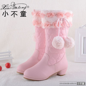 新款女童靴子2015秋冬款韩版女童单靴儿童高筒靴高跟靴公主靴潮