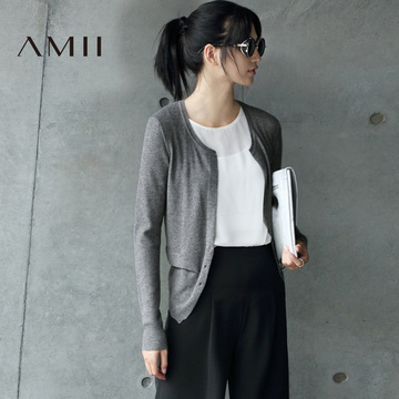 Amii2016秋装女装空调外套女秋开衫毛衣外套秋季薄款长袖针织外搭