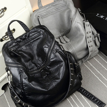 菲洛米娜双肩包女包 2016新款街头韩版大容量休闲背包旅行包大包