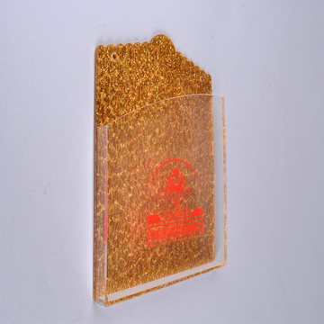 金色透明挂墙圆顶亚克力买单盒 菜单插卡盒消费卡盒房卡盒
