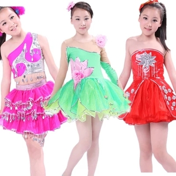 六一儿童演出服幼儿园绿色蓬蓬裙纱裙女童亮片表演服女孩跳舞裙
