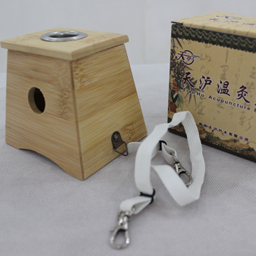 养生 单孔艾灸盒 楠竹精制单眼温灸器 燃烧艾条用具 竹制温灸盒