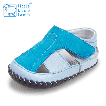小蓝羊童鞋夏款男童女童宝宝学步鞋真皮软底包头婴儿凉鞋0-1-2岁