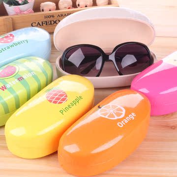 可爱清新糖果色pu皮质太阳眼镜盒包邮眼镜盒 韩国旅行蛤蟆墨镜盒
