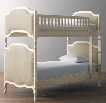 美式乡村纯实木上下床 欧式儿童床子母床 创意儿童套房家具组合