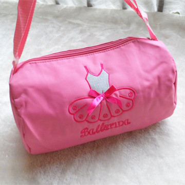 韩版儿童芭蕾舞蹈背包女童 粉色绣跳舞小裙PVC单肩包包 1个包邮