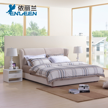 时尚简约布艺床可拆洗布床单人软床1.5 1.8米双人床 气动储物床箱