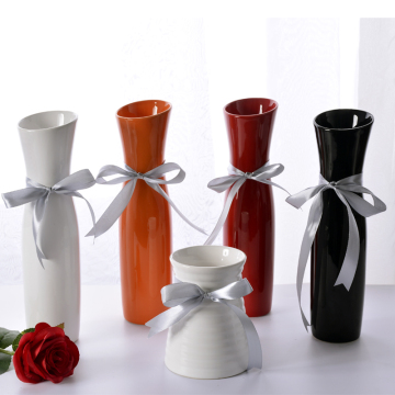 现代韩式简约陶瓷花瓶旗袍花器插花家居饰品摆件包邮