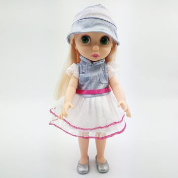 16寸搪胶Disney沙龙娃娃换装改妆娃娃公主六一儿童节女孩玩具礼物