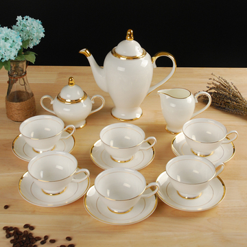 英式下午茶具套装描金红茶花茶杯碟欧式陶瓷咖啡杯礼盒装包邮