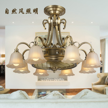 负离子隐形吊扇灯餐厅客厅卧室新中式美简约风扇灯无360053档