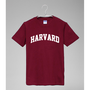 博龙图  HARVARD哈佛大学校服男女纯棉大码半袖校园大学生短袖t恤