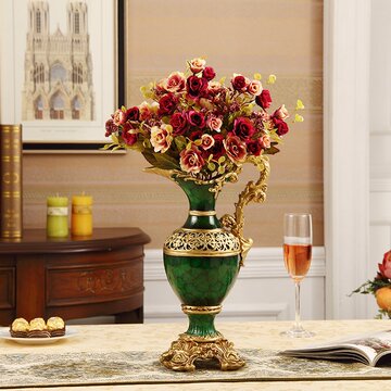 金色华廷古典花瓶 美式欧式家装电视柜摆时尚家居工艺品摆件包邮