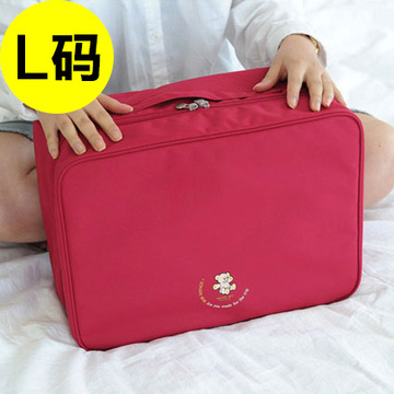 韩版旅行收纳袋气质多功能手提旅行收纳包衣行李衣物整理包L号