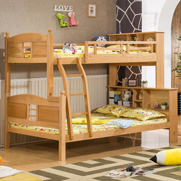 温特福 实木子母床 榉木儿童床 高低床双层床上下铺 上下床