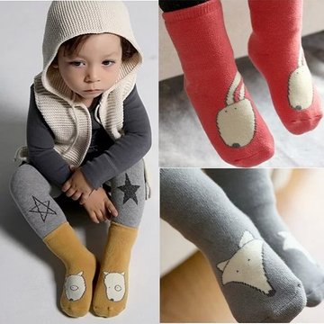 福利回馈款儿童保暖袜子 2015男女宝宝卡通中筒袜加厚袜子防滑袜