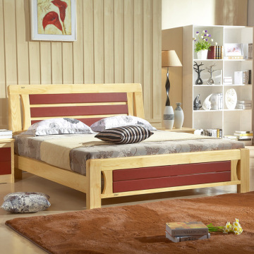 全实木床1.8米 单人床1.5米 成人松木床 双人婚床简约现代5包送货