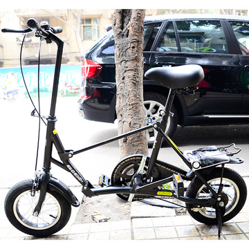 2015年新款一秒折叠自行车高级减震软座12寸折叠单车铝合金把立